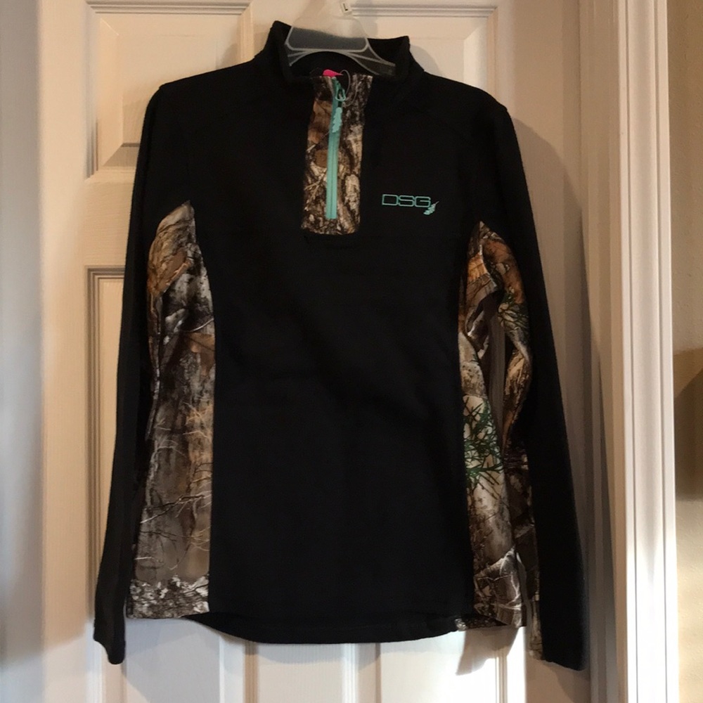 Camo and black fleece jacket